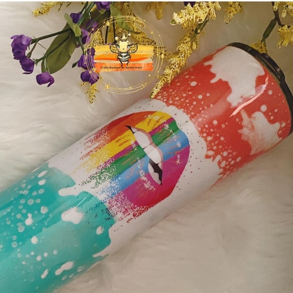 20oz Power wash  Dripping Lips Glitter Tumbler - Picture 2 of 11